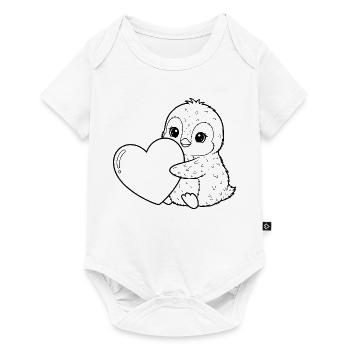 Pingouin au cœur – motif doux d’hiver plein d’amour - Body à manches courtes Premium Bébé - blanc - Devant