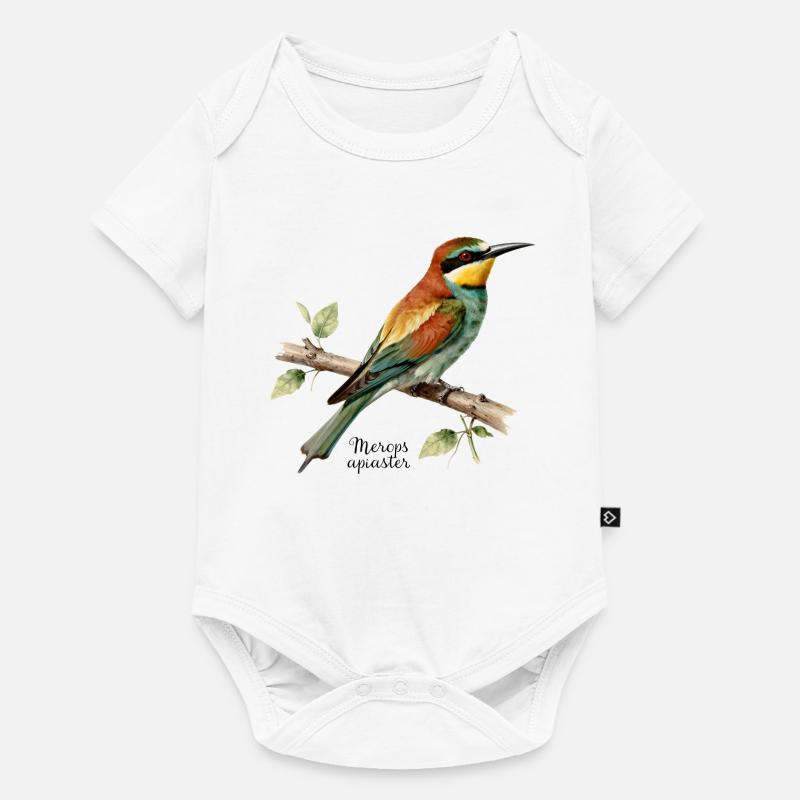 Guêpier d’Europe, illustration Merops apiaster - Body à manches courtes Premium Bébé - blanc