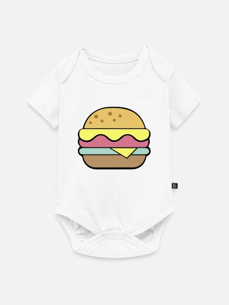 Cheeseburger | Fast Food  - Baby Premium Kurzarmbody - Weiß