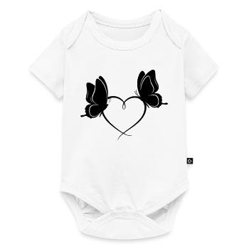 Cœur des papillons – Design amour & liberté - Body à manches courtes Premium Bébé - blanc - Devant