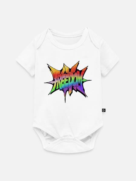 Freedom Rainbow Explosion - Baby Premium Kurzarmbody - Weiß