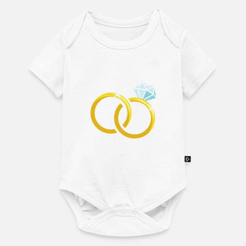 Bagues de mariage en or avec diamant - Body à manches courtes Premium Bébé - blanc