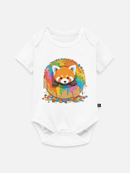 Regenbogen Donutfuchs - Baby Premium Kurzarmbody - Weiß
