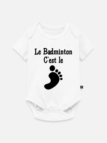 Badminton ist der Fuß - Baby Premium Kurzarmbody - Weiß