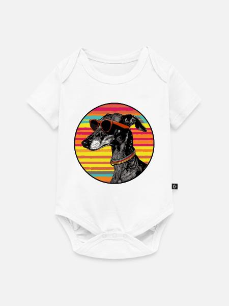 Hund mit Sonnenbrille - Baby Premium Kurzarmbody - Weiß