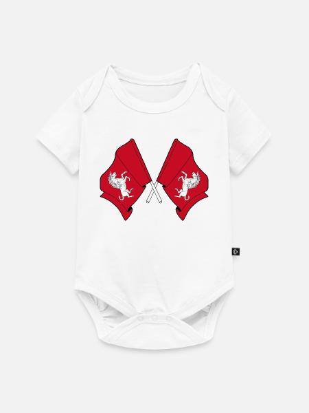 Zwei gekreuzte Flaggen Kent - Baby Premium Kurzarmbody - Weiß