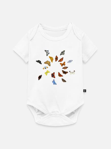 Schmetterlinge: deutsche Falter - Baby Premium Kurzarmbody - Weiß