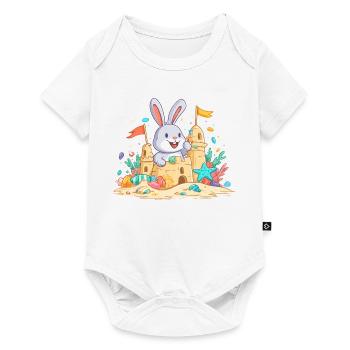 Un lapin d’été dans la basse à sable - Body à manches courtes Premium Bébé - blanc - Devant