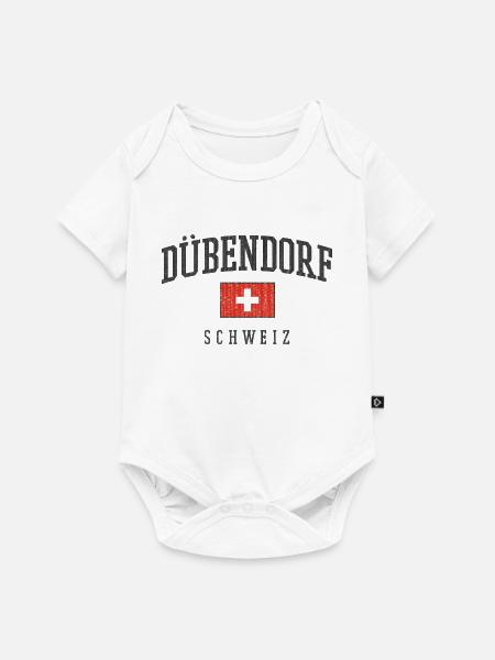 Dübendorf Schweiz Logo mit Flagge - Baby Premium Kurzarmbody - Weiß