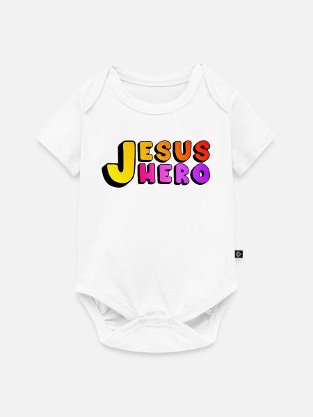 Jesus Hero  - Baby Premium Kurzarmbody - Weiß