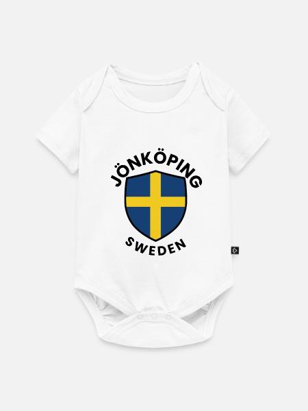 Jönköping-Schild Schweden - Baby Premium Kurzarmbody - Weiß