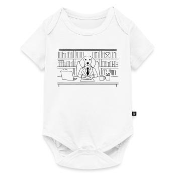 Hund im Büro Chef Dackel Minimalitisch Line Art - Body à manches courtes Premium Bébé - blanc - Devant