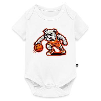 Bulldog Basketball Power Dribble Mascot - Baby Premium short-sleeve bodysuit - white - Front