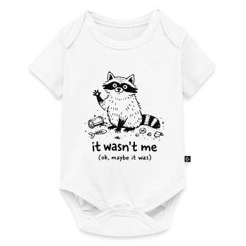 It Wasn't Me Cute Raccoon Saying - Baby Premium short-sleeve bodysuit - white - Front