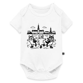 Art de lignes mimaliste du patinage artistique - Body à manches courtes Premium Bébé - blanc - Devant