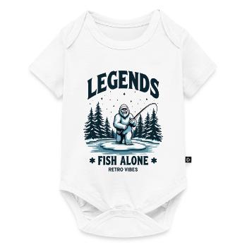 Legends Fish Alone Bigfoot Sasquatch Retro Style - Baby Premium short-sleeve bodysuit - white - Front
