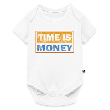Time Is Money: Contrast Typography - Baby Premium short-sleeve bodysuit - white - Front