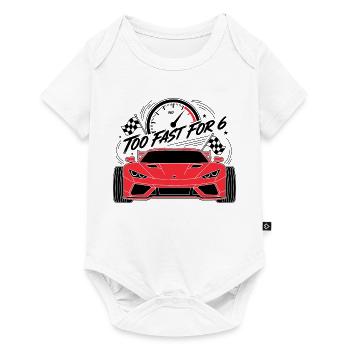 Too Fast For 6 Red Racing Car - Baby Premium short-sleeve bodysuit - white - Front