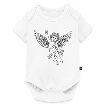 Ange de la Paix Joyeuse avec Signe de la Paix - Body à manches courtes Premium Bébé - blanc - Devant
