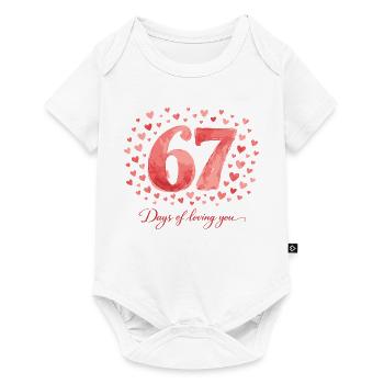 67 Six Seven Valentine's Day Heart Gift Sweet - Baby Premium short-sleeve bodysuit - white - Front