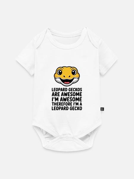 Leopardgekko-Cartoon-Lächeln - Baby Premium Kurzarmbody - Weiß