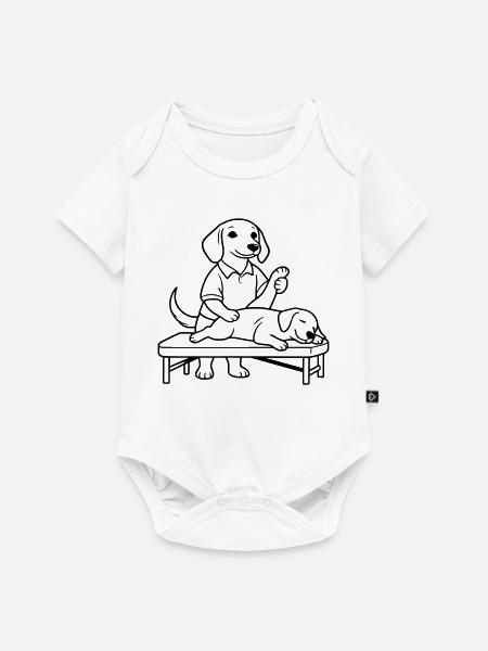 dackel physiotherapeut - Baby Premium Kurzarmbody - Weiß