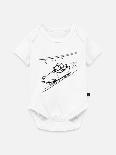 dackel eis bob kanal line art - Baby Premium Kurzarmbody - Weiß