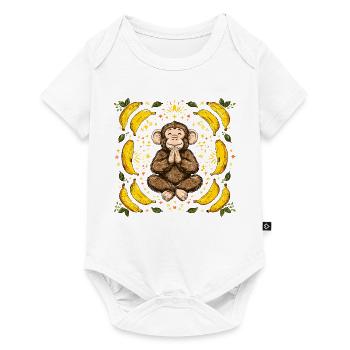 Grateful monkey with banana ring - Baby Premium short-sleeve bodysuit - white - Front
