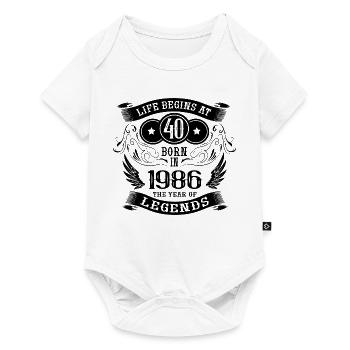 40e anniversaire La vie commence Vintage 1986 Angel - Body à manches courtes Premium Bébé - blanc - Devant