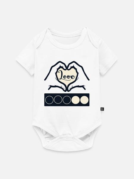 Biathlon-Liebe – Herzhände - Baby Premium Kurzarmbody - Weiß