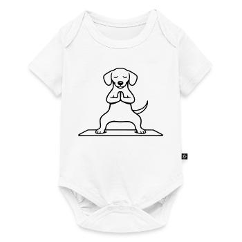 Dog Horsestance Meditation - Baby Premium short-sleeve bodysuit - white - Front