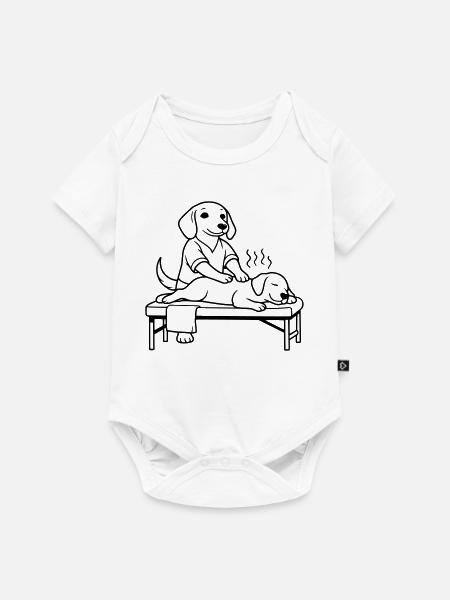 masseur physio hund dog edition - Baby Premium Kurzarmbody - Weiß