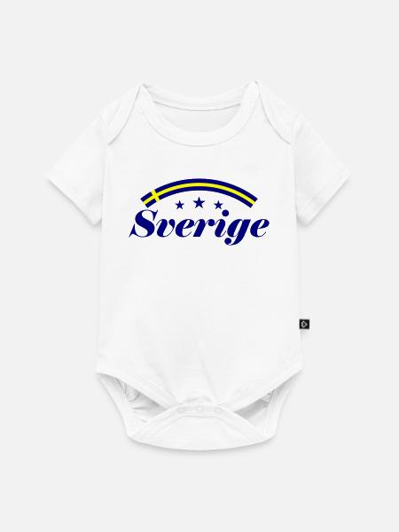 Schweden Fahne Sverige - Baby Premium Kurzarmbody - Weiß
