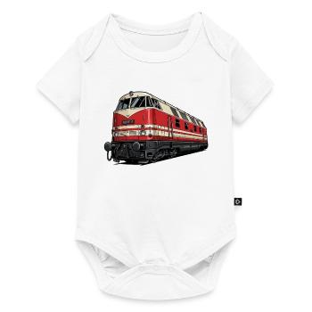 Red Vintage Locomotive Illustration BR 118 - Baby Premium short-sleeve bodysuit - white - Front