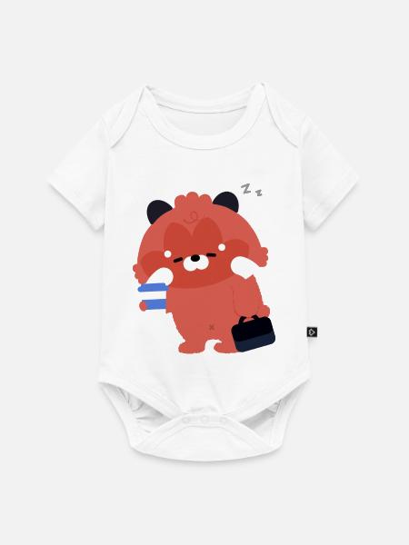 Kawaii Red Panda mit Kaffee - Baby Premium Kurzarmbody - Weiß