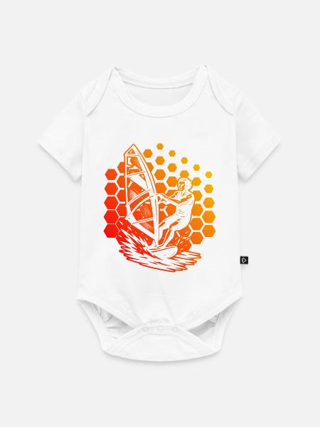 Modernes Windsurfing Artwork - Baby Premium Kurzarmbody - Weiß