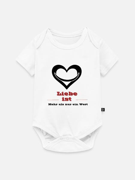 Liebe ist Rote Retro Typo - Baby Premium Kurzarmbody - Weiß