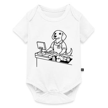 Supermarket Dog Cashier - Baby Premium short-sleeve bodysuit - white - Front