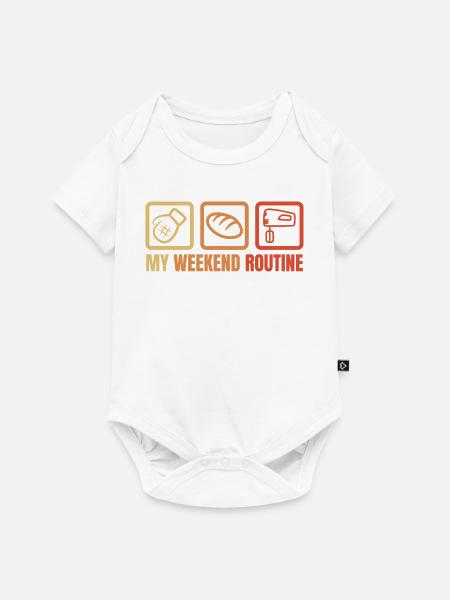 Meine Wochenendroutine - Baby Premium Kurzarmbody - Weiß