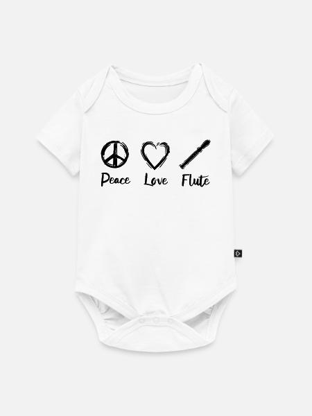 Ich liebe Flöten - Baby Premium Kurzarmbody - Weiß