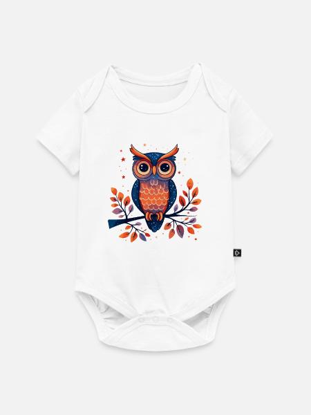 Wald Eulenzauber - Baby Premium Kurzarmbody - Weiß
