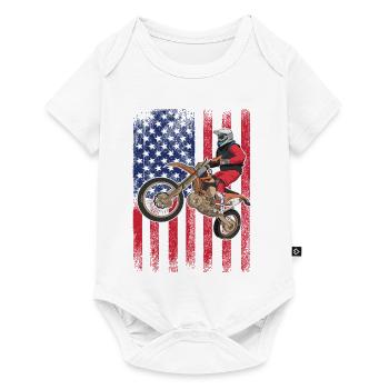 Drapeau américain du vélo de cross, - Body à manches courtes Premium Bébé - blanc - Devant