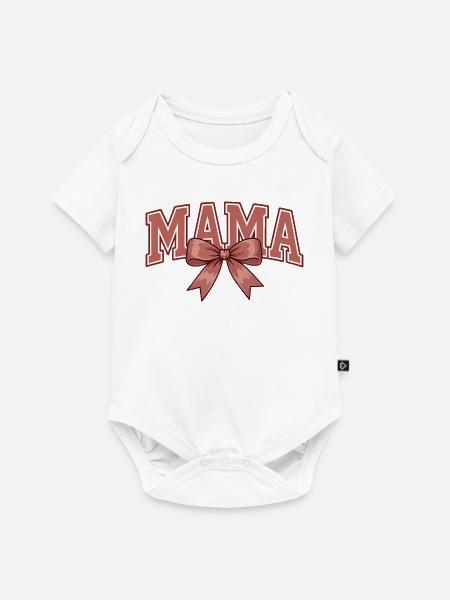 Mama Schleife – Süßes Mama Statement Design - Baby Premium Kurzarmbody - Weiß