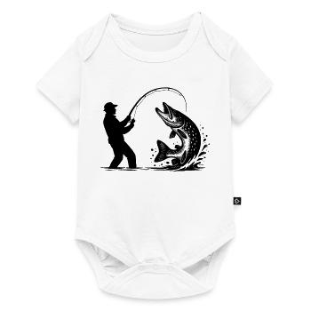 Cadeau pêcheur pêcheur de brochet Prédateur - Body à manches courtes Premium Bébé - blanc - Devant