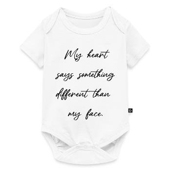 My heart says something different than my face - Baby Premium short-sleeve bodysuit - white - Front