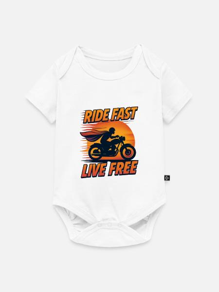 Ride Fast Live Free - Baby Premium Kurzarmbody - Weiß