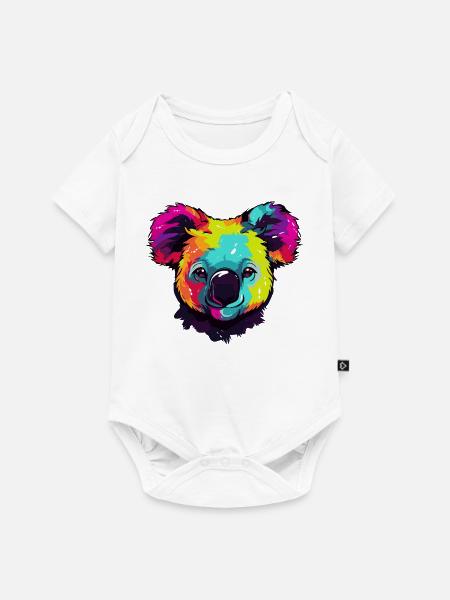 Bunter Koala Popkunst - Baby Premium Kurzarmbody - Weiß