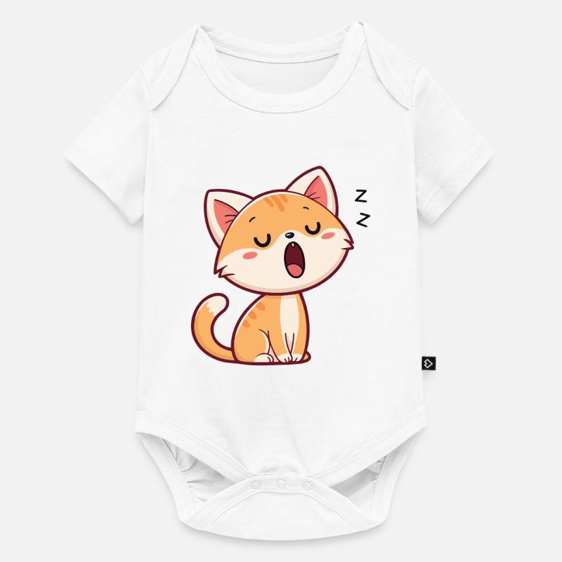 Chaton endormi pastel - Body à manches courtes Premium Bébé - blanc