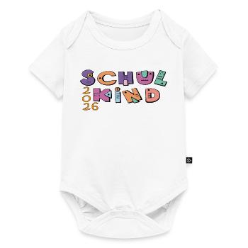Schulkind 2026  Bunte Buchstaben - Baby Premium Kurzarmbody - Weiß - Vorne
