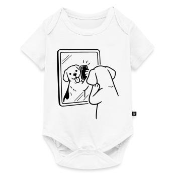 selfie dog hund - Baby Premium Kurzarmbody - Weiß - Vorne